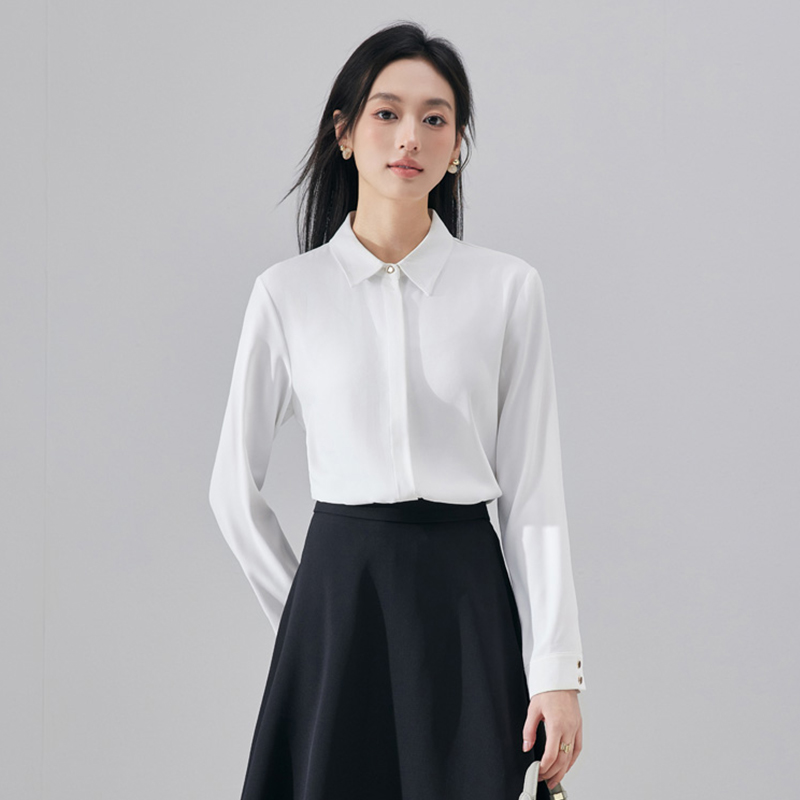 Fashionable and minimalist white shirt, women's 2025 early autumn Korean style casual versatile commuting shirt set Fashionable and minimalist white shirt, women's 2025 early autumn Korean style casual versatile commuting shirt set
