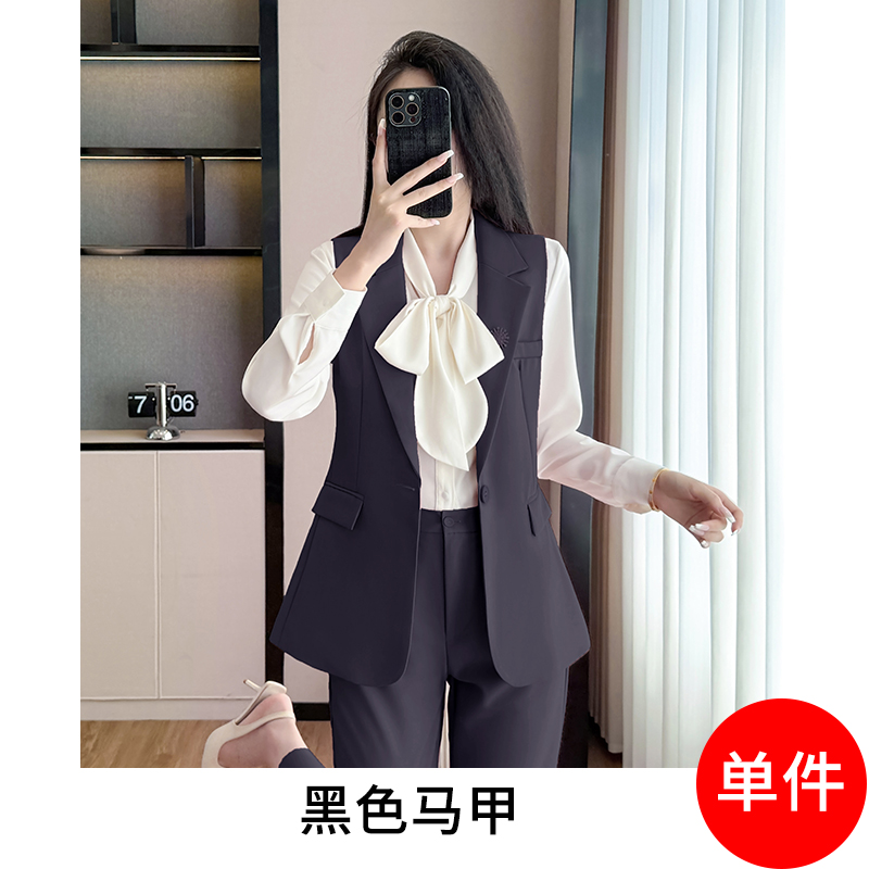 Leisure commuting pink vest set for women's 2025 autumn outfit, new fashionable and simple temperament, goddess style sleeveless vest Leisure commuting pink vest set for women's 2025 autumn outfit, new fashionable and simple temperament, goddess style sleeveless vest