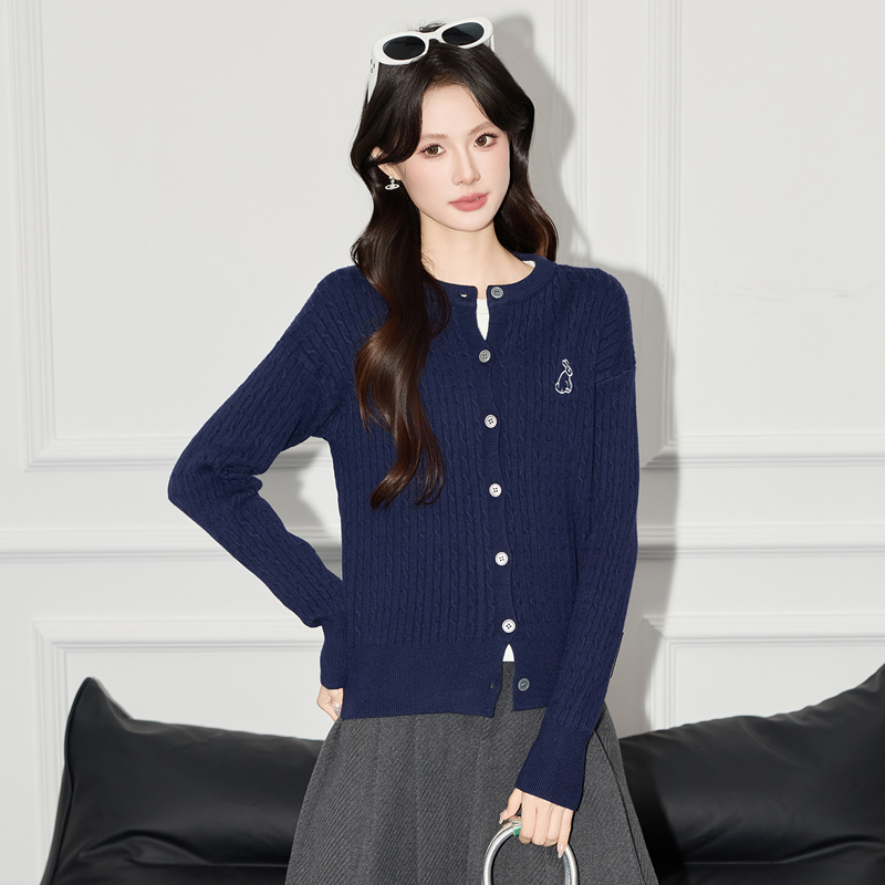 2025 slim fit single breasted sweater for women's autumn and winter new design sense, niche temperament, casual versatile long sleeved top 2025 slim fit single breasted sweater for women's autumn and winter new design sense, niche temperament, casual versatile long sleeved top