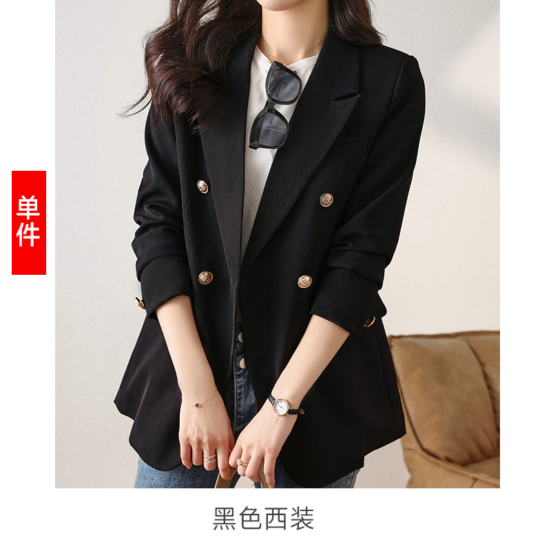 Design sense, temperament, double breasted professional suit jacket, women's 2024 spring new high-end long sleeved workwear suit Design sense, temperament, double breasted professional suit jacket, women's 2024 spring new high-end long sleeved workwear suit