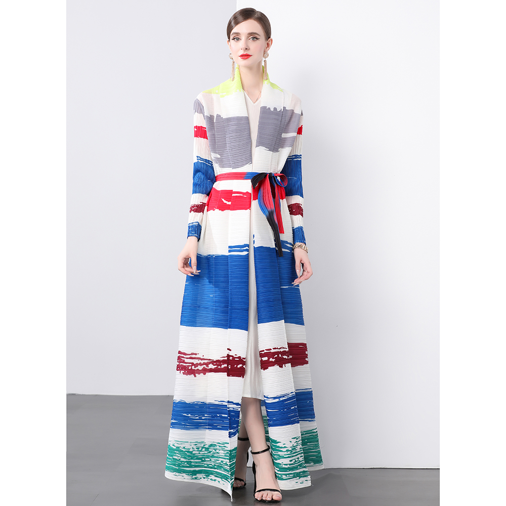 Factory direct sales of Miyake pleated loose plus size printed dress jacket