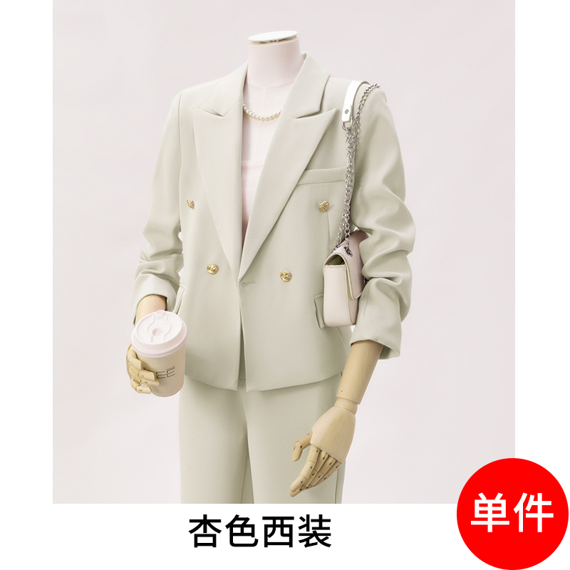 Pink suit set for women, autumn 2025 fashion Korean version, temperament goddess style, small stature commuting short suit Pink suit set for women, autumn 2025 fashion Korean version, temperament goddess style, small stature commuting short suit