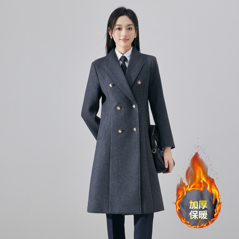 Woolen coat for women's autumn and winter 2025 new fashion style goddess style commuting mid length professional jacket