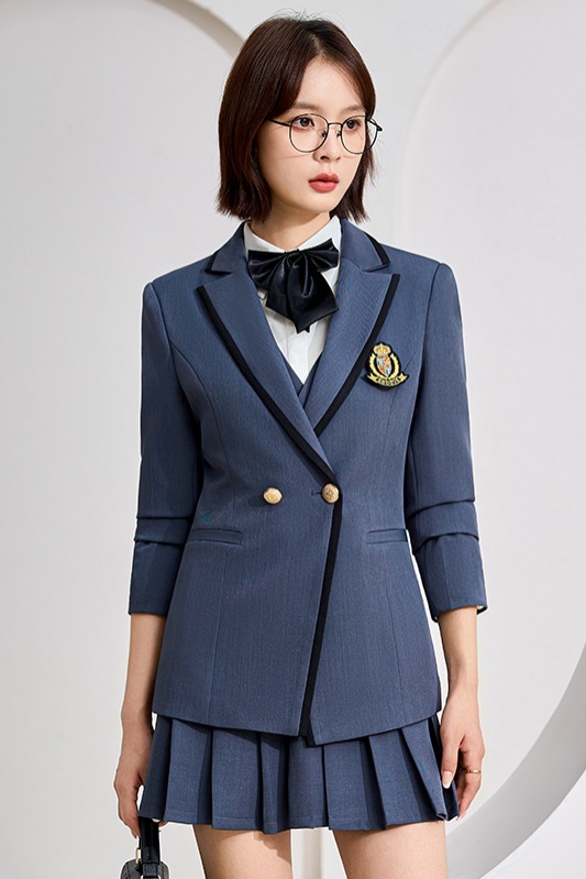 High school students' college style uniform, women's autumn simple and capable temperament, commuting suit with dress two-piece set High school students' college style uniform, women's autumn simple and capable temperament, commuting suit with dress two-piece set