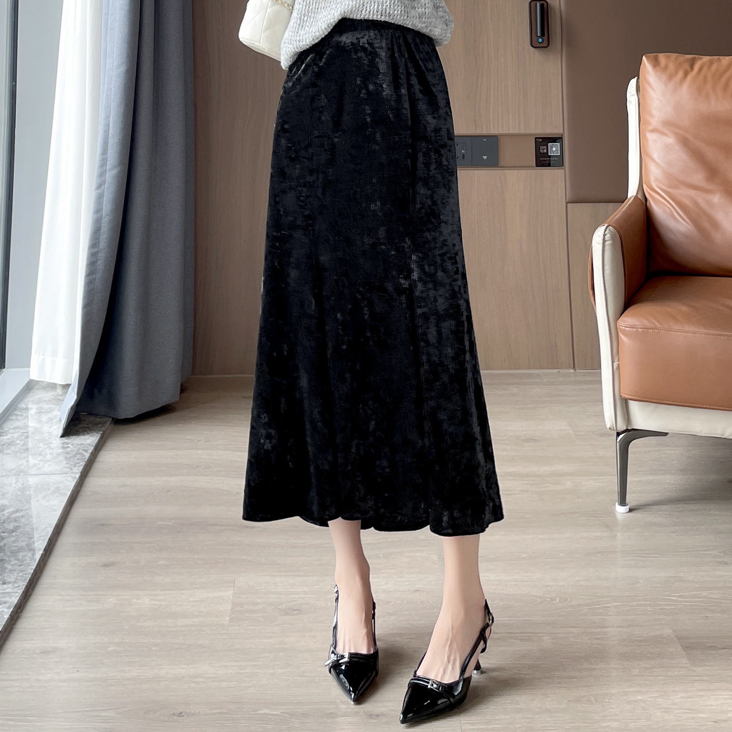 Fat mm plus size high waist, wrapped buttocks, fishtail skirt, autumn and winter golden velvet flower bottle skirt, half body skirt, light luxury, high-end feeling, mid length skirt Fat mm plus size high waist, wrapped buttocks, fishtail skirt, autumn and winter golden velvet flower bottle skirt, half body skirt, light luxury, high-end feeling, mid length skirt