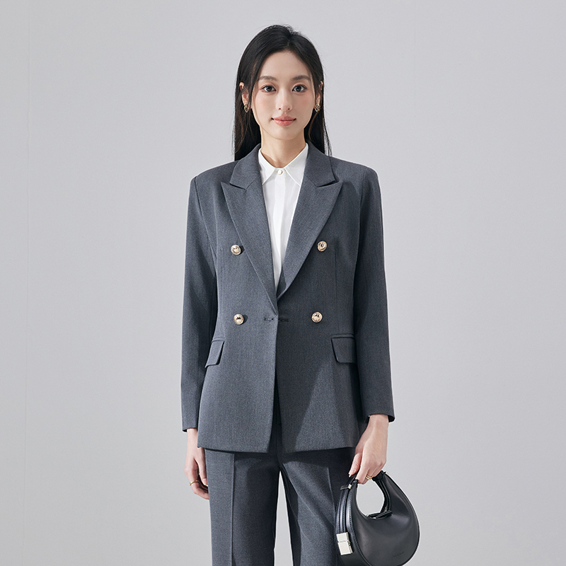 Casual business professional suit set for women, autumn high-end sense formal work clothes, simple and capable temperament small suit