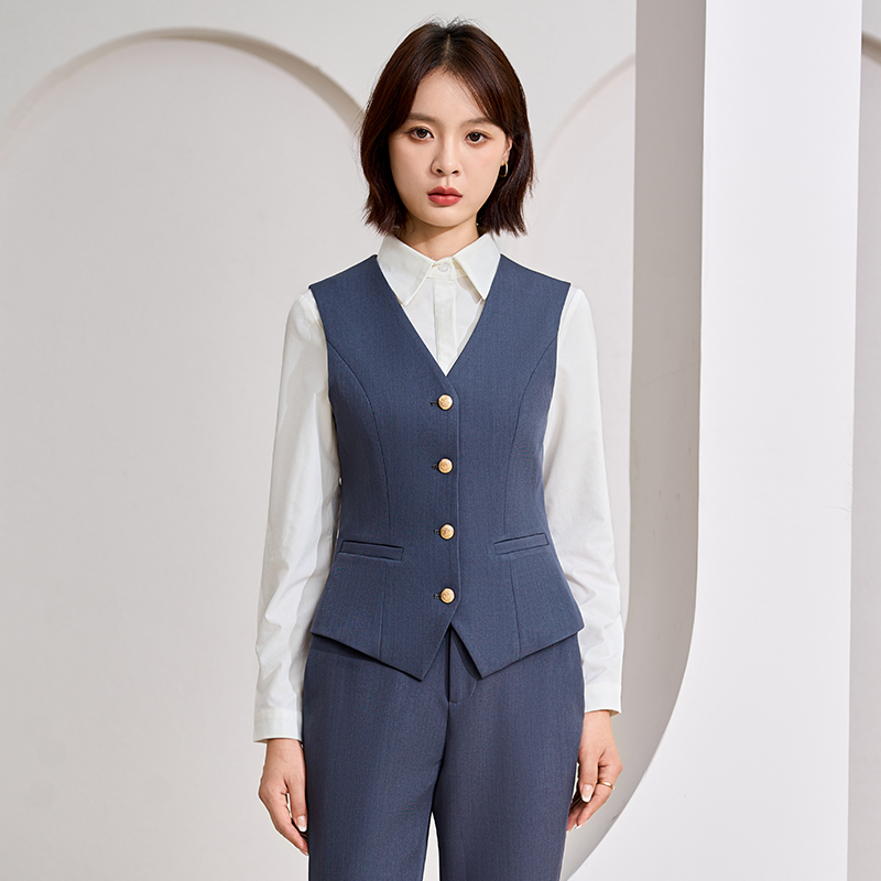 Professional work clothes V-neck vest set for women in autumn 2025, slim fit and slimming commuting formal wear, single breasted vest Professional work clothes V-neck vest set for women in autumn 2025, slim fit and slimming commuting formal wear, single breasted vest