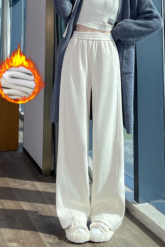 Wool wide leg pants for women in autumn and winter of 2025, fashionable and simple temperament, versatile for commuting, and thick woolen warm casual pants Wool wide leg pants for women in autumn and winter of 2025, fashionable and simple temperament, versatile for commuting, and thick woolen warm casual pants