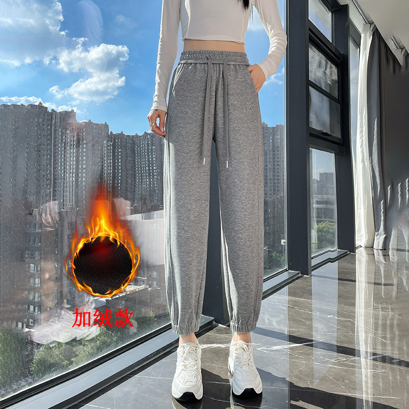 Small and loose fitting sports pants for women in autumn and winter 2025, new fashionable, simple, casual and versatile elastic pants Small and loose fitting sports pants for women in autumn and winter 2025, new fashionable, simple, casual and versatile elastic pants