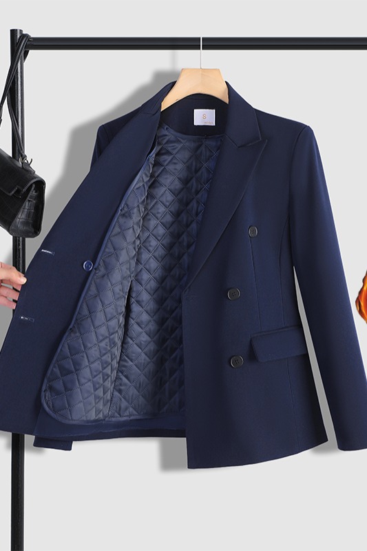 Detachable cotton padded warm suit set for women's 2025 autumn and winter, simple and capable commuting professional work clothes Detachable cotton padded warm suit set for women's 2025 autumn and winter, simple and capable commuting professional work clothes