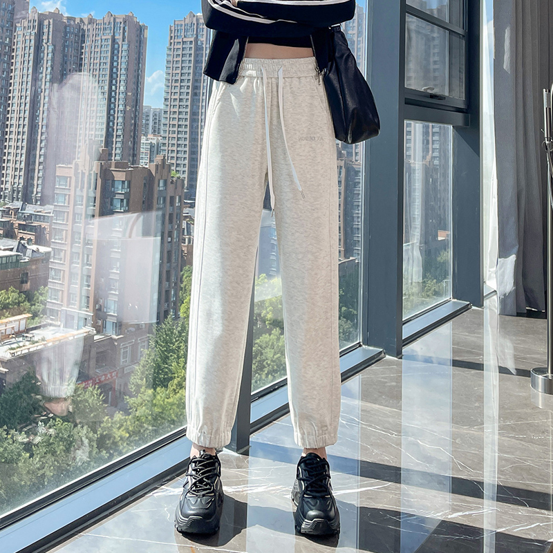 Small and loose fitting sports pants for women in autumn and winter 2025, new fashionable, simple, casual and versatile elastic pants Small and loose fitting sports pants for women in autumn and winter 2025, new fashionable, simple, casual and versatile elastic pants