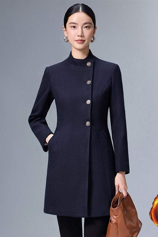 Cotton thickened woolen coat for women's winter clothing, new simple and capable style, slim fit and slimming professional work clothes jacket Cotton thickened woolen coat for women's winter clothing, new simple and capable style, slim fit and slimming professional work clothes jacket