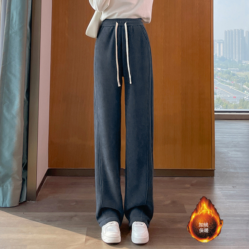 Lamb fleece warm casual pants for women in autumn and winter 2025, new fashionable and simple temperament, casual and versatile commuting pants Lamb fleece warm casual pants for women in autumn and winter 2025, new fashionable and simple temperament, casual and versatile commuting pants