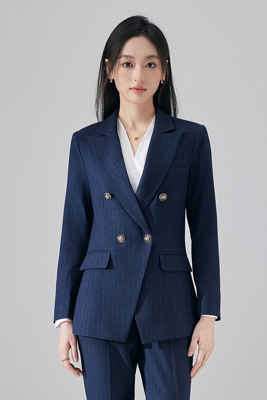 Commuting formal suit striped suit for women 2025 autumn and winter, slim fit temperament goddess style professional work suit Commuting formal suit striped suit for women 2025 autumn and winter, slim fit temperament goddess style professional work suit