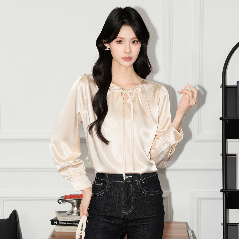 2025 early autumn beautiful and attractive shirt, small shirt, women's design sense, niche fashion, western-style casual versatile long sleeved shirt 2025 early autumn beautiful and attractive shirt, small shirt, women's design sense, niche fashion, western-style casual versatile long sleeved shirt