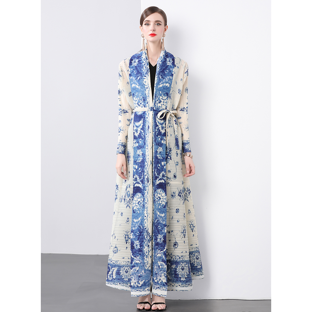 Factory direct sales of Miyake pleated loose plus size printed dress jacket
