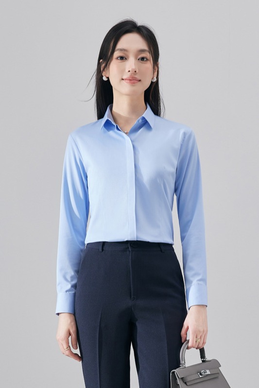 Professional formal attire with a base shirt for women in the autumn of 2025, a new slim fit and versatile long sleeved shirt with a slimming and slimming temperament Professional formal attire with a base shirt for women in the autumn of 2025, a new slim fit and versatile long sleeved shirt with a slimming and slimming temperament