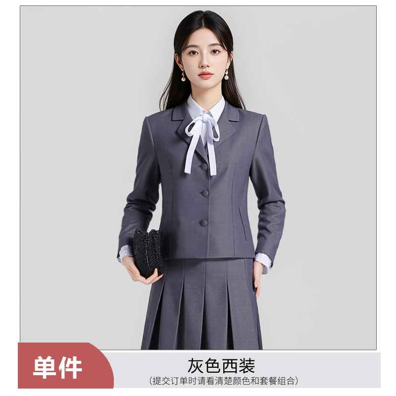 Minimalist temperament, grey suit, half skirt set, women's autumn 2025 design sense, niche, versatile, long sleeved, niche Minimalist temperament, grey suit, half skirt set, women's autumn 2025 design sense, niche, versatile, long sleeved, niche