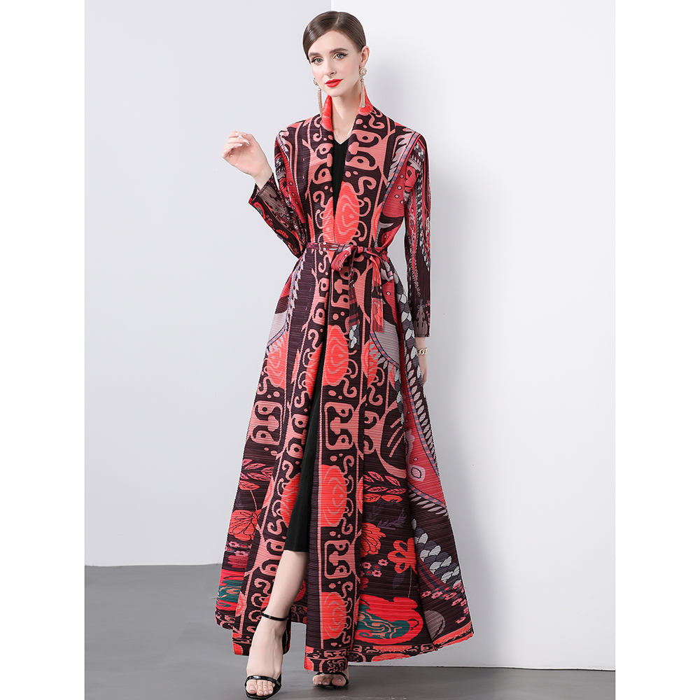 Factory direct sales of Miyake pleated loose plus size printed dress jacket Factory direct sales of Miyake pleated loose plus size printed dress jacket
