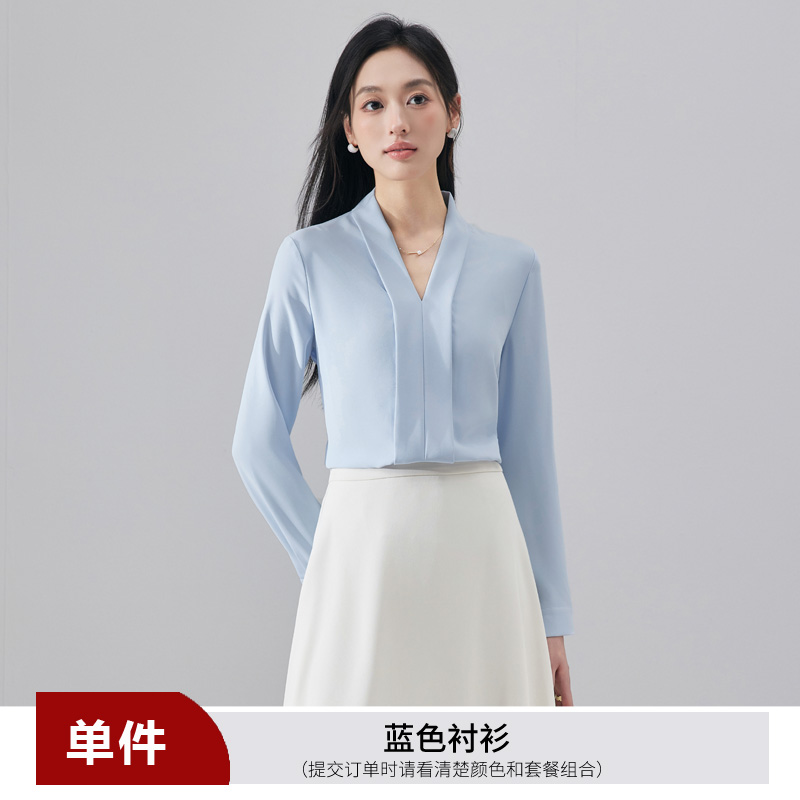 Fashionable, simple and versatile chiffon shirt for women in early autumn 2025, with a sense of niche temperament, suitable for commuting and wearing a V-neck shirt Fashionable, simple and versatile chiffon shirt for women in early autumn 2025, with a sense of niche temperament, suitable for commuting and wearing a V-neck shirt