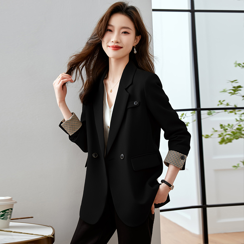 Western style beige suit jacket for women's autumn and winter new high-end professional dress formal Korean version OL suit top Western style beige suit jacket for women's autumn and winter new high-end professional dress formal Korean version OL suit top