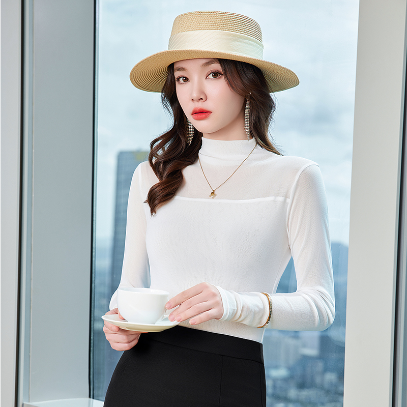 Slimming and slimming inner layer bottom shirt for women in the autumn of 2025, new design with a niche temperament, casual high neck top Slimming and slimming inner layer bottom shirt for women in the autumn of 2025, new design with a niche temperament, casual high neck top