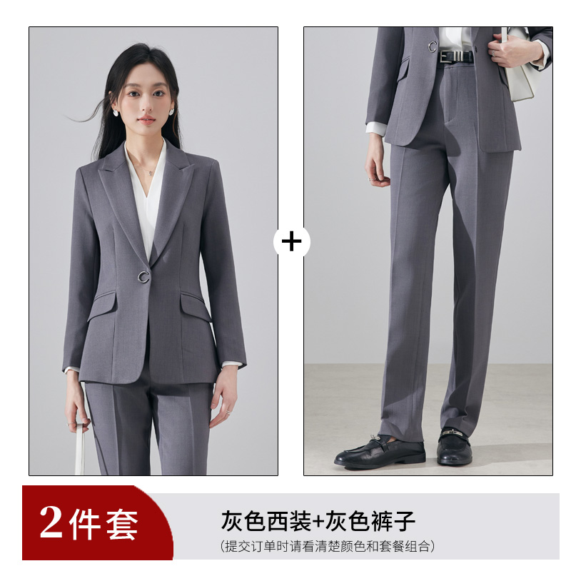 2025 Design Sense High end Grey Suit Jacket Women's Autumn New Style Slimming and Slimming Style Professional Suit Set 2025 Design Sense High end Grey Suit Jacket Women's Autumn New Style Slimming and Slimming Style Professional Suit Set