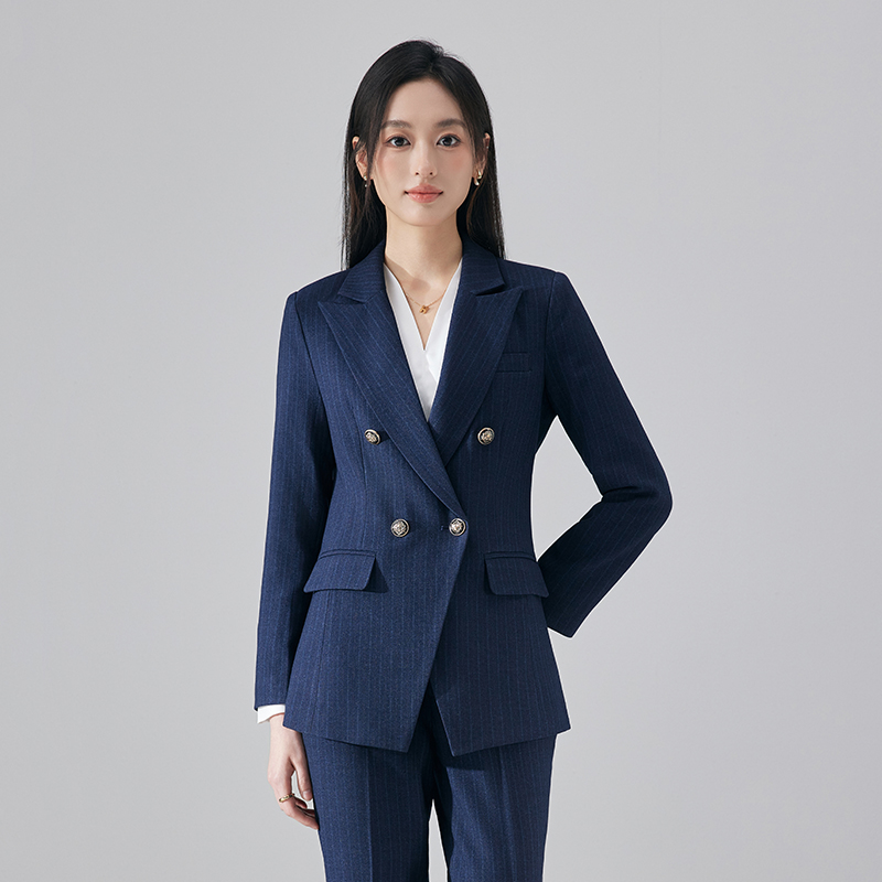 Commuting formal suit striped suit for women 2025 autumn and winter, slim fit temperament goddess style professional work suit Commuting formal suit striped suit for women 2025 autumn and winter, slim fit temperament goddess style professional work suit