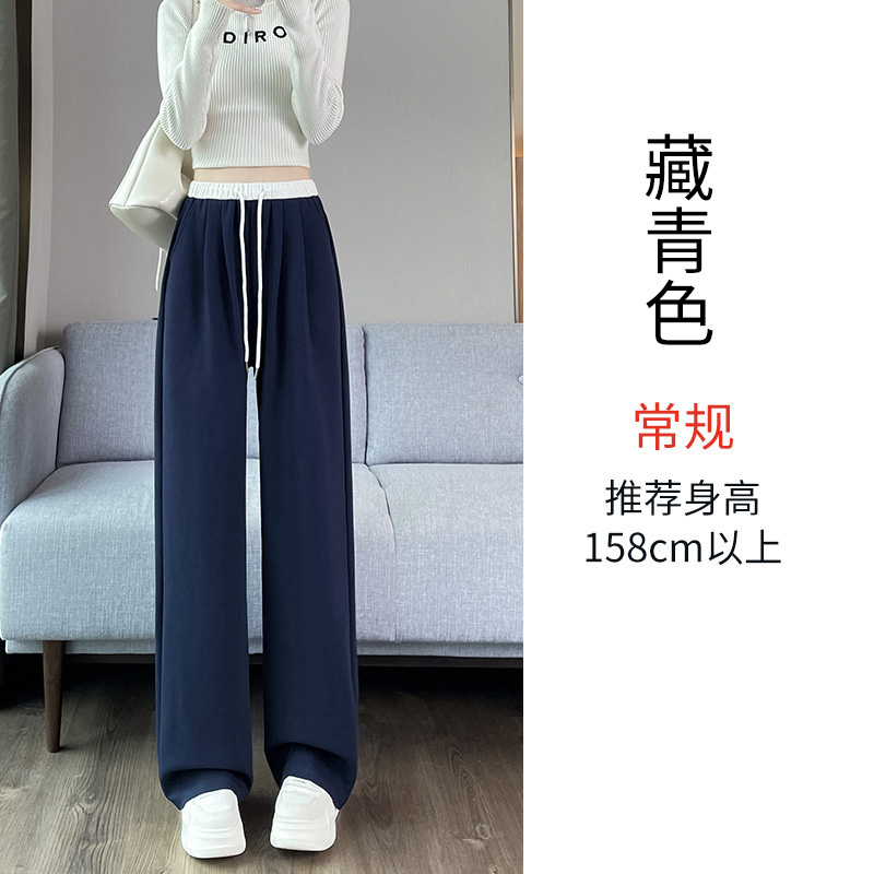 2025 Velvet Thickened Warm Sports Pants for Women's Autumn and Winter Fashion, Simple and Versatile, Elastic Waist, Wide Leg Pants 2025 Velvet Thickened Warm Sports Pants for Women's Autumn and Winter Fashion, Simple and Versatile, Elastic Waist, Wide Leg Pants