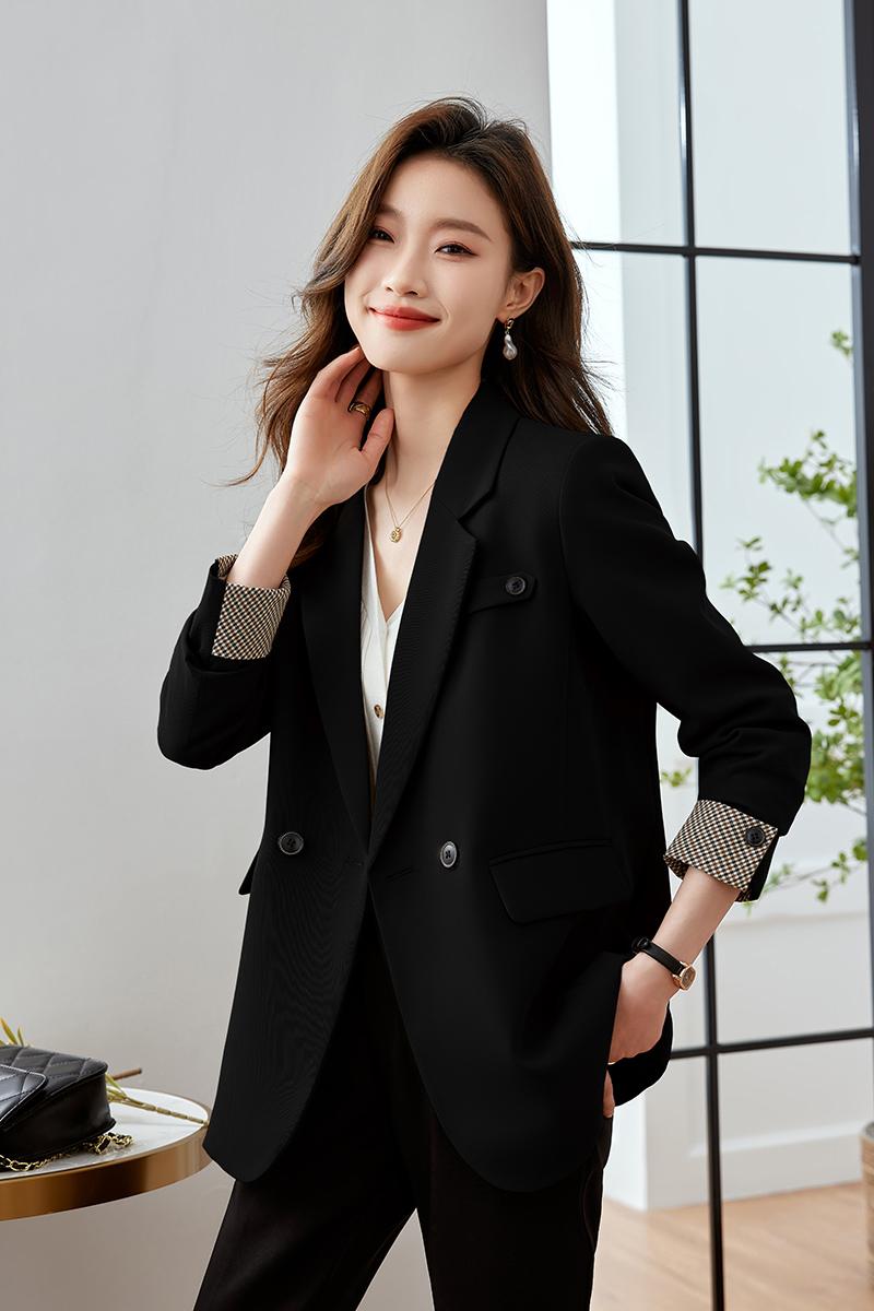 Western style beige suit jacket for women's autumn and winter new high-end professional dress formal Korean version OL suit top Western style beige suit jacket for women's autumn and winter new high-end professional dress formal Korean version OL suit top