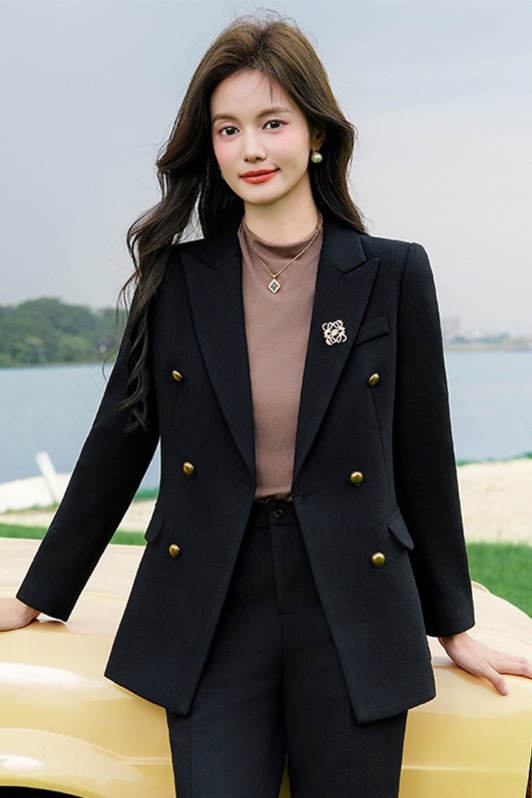 2025 simple and efficient double breasted suit set for women's autumn new style, with a stylish and high-end professional small suit design 2025 simple and efficient double breasted suit set for women's autumn new style, with a stylish and high-end professional small suit design