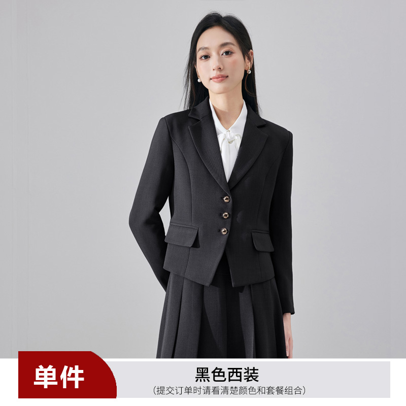 Single breasted suit, half skirt, two-piece set, professional women's clothing, 2025 autumn, simple and capable temperament, high-end suit Single breasted suit, half skirt, two-piece set, professional women's clothing, 2025 autumn, simple and capable temperament, high-end suit