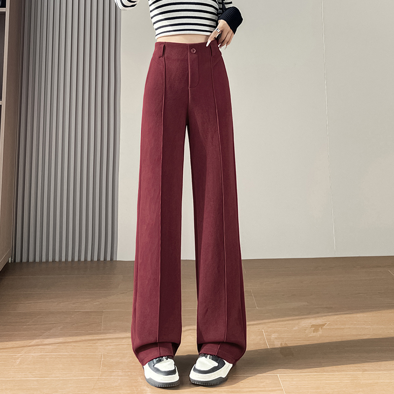 Fashionable and minimalist casual suit pants for women in early autumn 2025, with a niche design and versatile wide leg pants for commuting