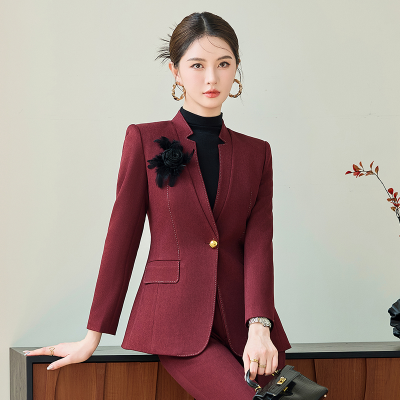 2025 temperament high-end collarless suit for women in autumn, slim fit and slimming, one button commuting formal suit, professional suit 2025 temperament high-end collarless suit for women in autumn, slim fit and slimming, one button commuting formal suit, professional suit
