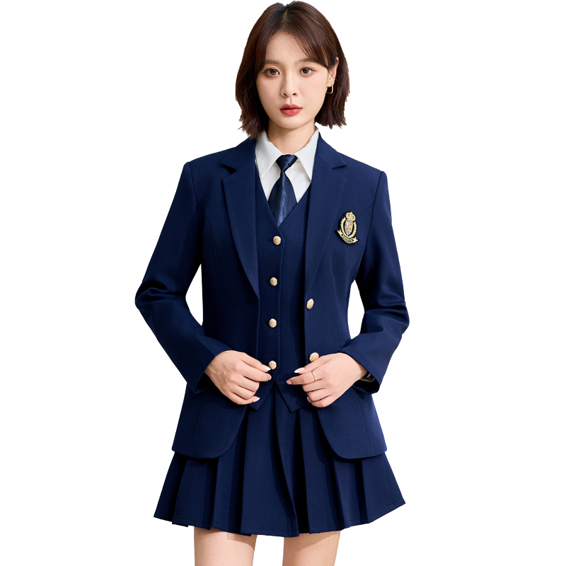 College style uniform, suit, pleated skirt set, women's 2025 early autumn new style, simple temperament, versatile commuting work clothes College style uniform, suit, pleated skirt set, women's 2025 early autumn new style, simple temperament, versatile commuting work clothes