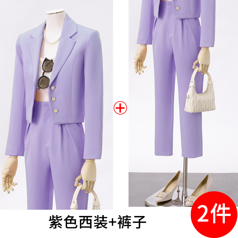 Small single breasted short suit jacket for women in autumn, simple and capable temperament, goddess style suit set Small single breasted short suit jacket for women in autumn, simple and capable temperament, goddess style suit set