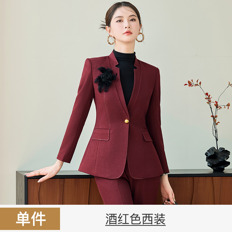2025 temperament high-end collarless suit for women in autumn, slim fit and slimming, one button commuting formal suit, professional suit 2025 temperament high-end collarless suit for women in autumn, slim fit and slimming, one button commuting formal suit, professional suit