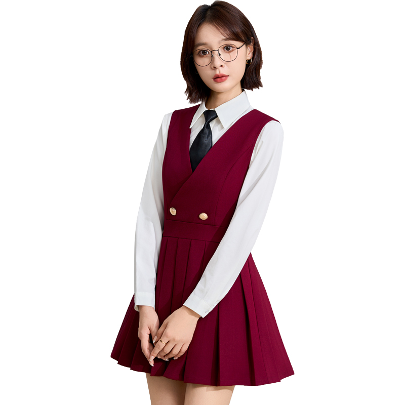 College style commuting versatile sleeveless vest dress for women, 2025 early autumn new design, niche temperament, V-neck skirt College style commuting versatile sleeveless vest dress for women, 2025 early autumn new design, niche temperament, V-neck skirt