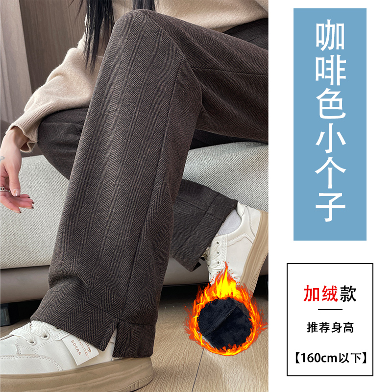 2025 women's autumn and winter with plush and thick elastic pants, simple and capable temperament, casual and versatile, warm and casual pants 2025 women's autumn and winter with plush and thick elastic pants, simple and capable temperament, casual and versatile, warm and casual pants