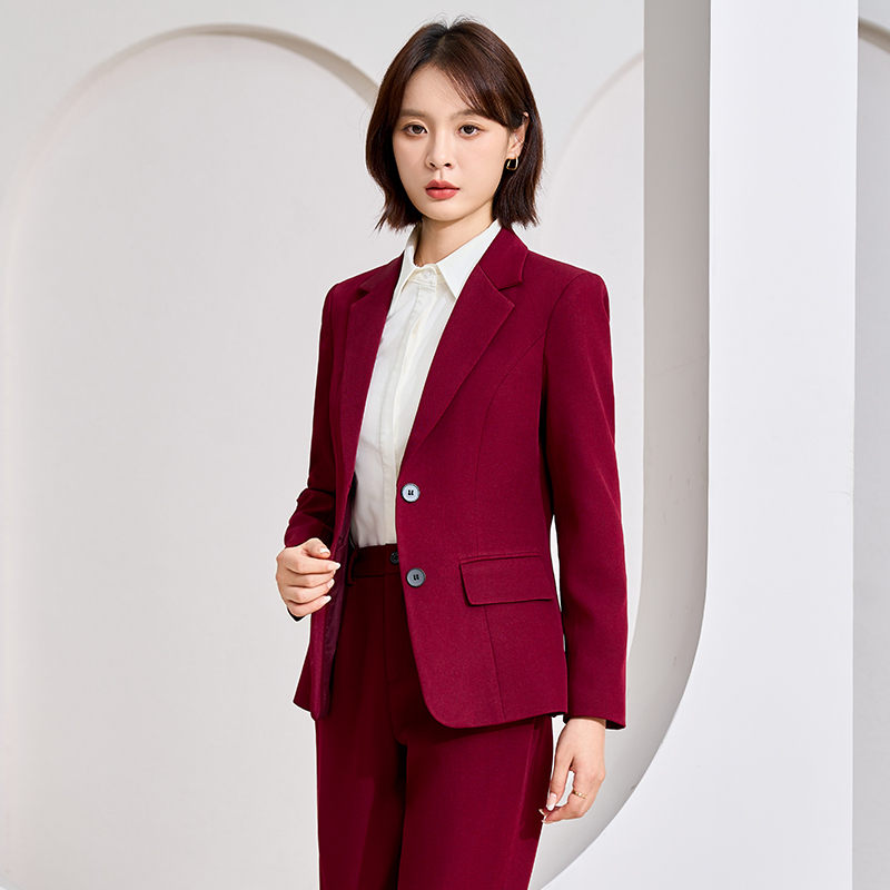 Professional work clothes, long sleeved suit jacket, women's autumn new style, simple and capable temperament, goddess style suit two-piece set Professional work clothes, long sleeved suit jacket, women's autumn new style, simple and capable temperament, goddess style suit two-piece set