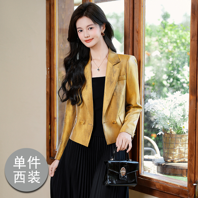 2025 petite short style suit jacket for women's early autumn new fashion Korean style casual versatile long sleeved suit 2025 petite short style suit jacket for women's early autumn new fashion Korean style casual versatile long sleeved suit