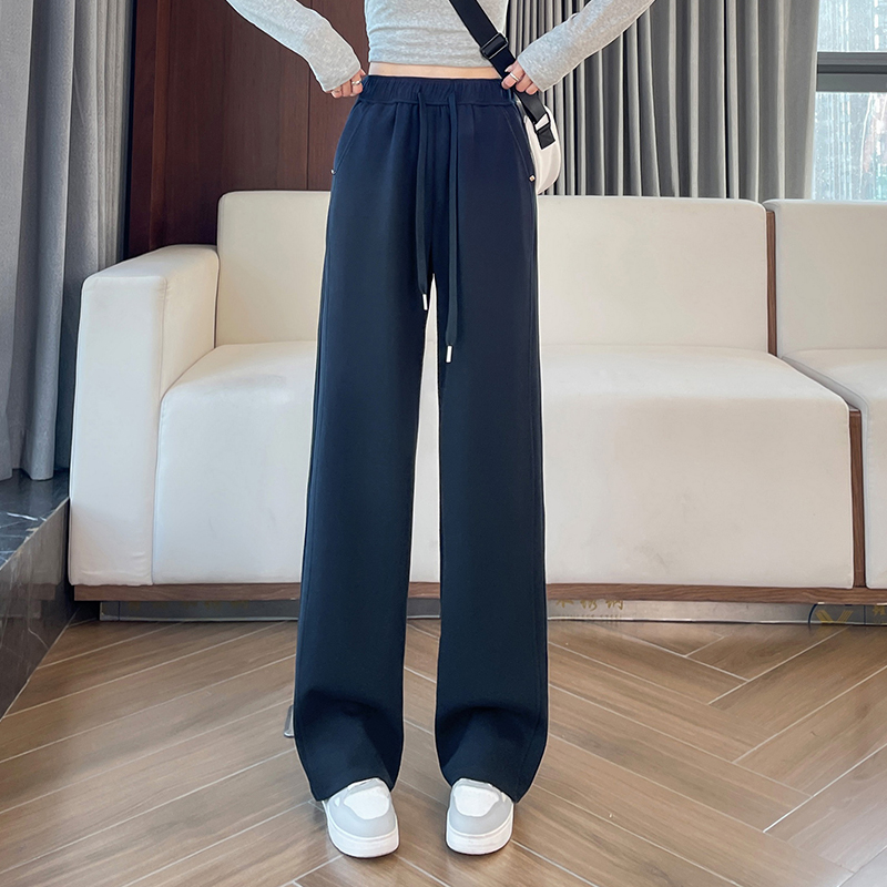 Loose and versatile sports pants for women in autumn 2025, fashionable and simple temperament, casual and versatile, elastic waisted wide leg pants Loose and versatile sports pants for women in autumn 2025, fashionable and simple temperament, casual and versatile, elastic waisted wide leg pants