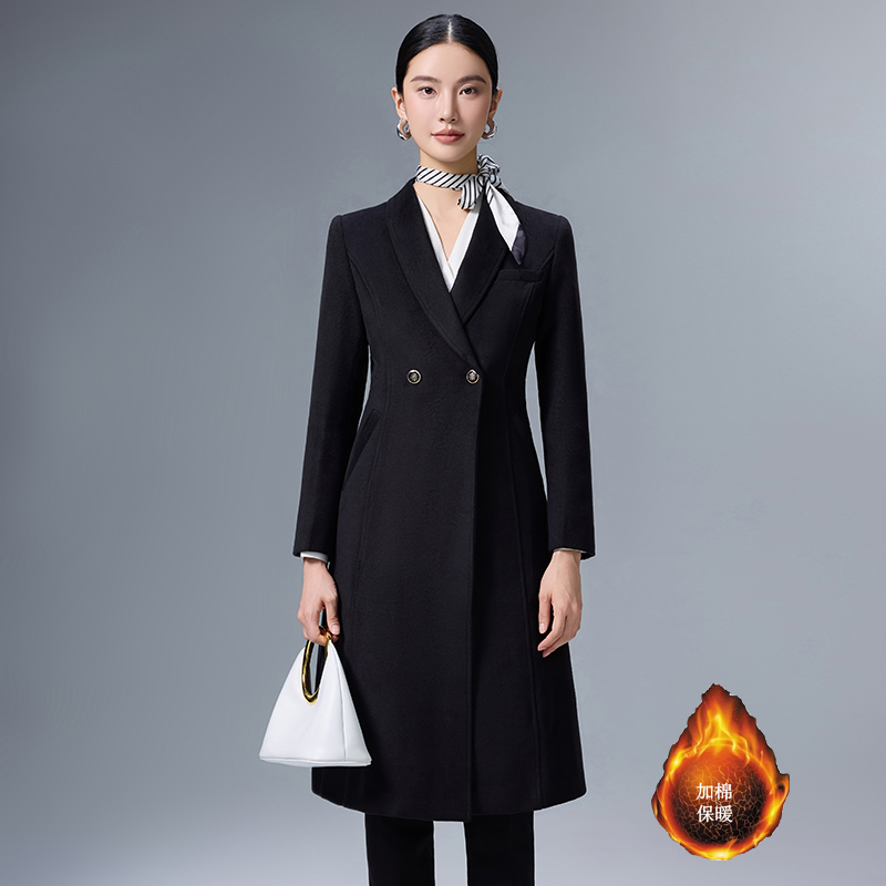 Cotton thickened warm coat for women's winter 2025 new fashionable and simple temperament commuting professional woolen coat