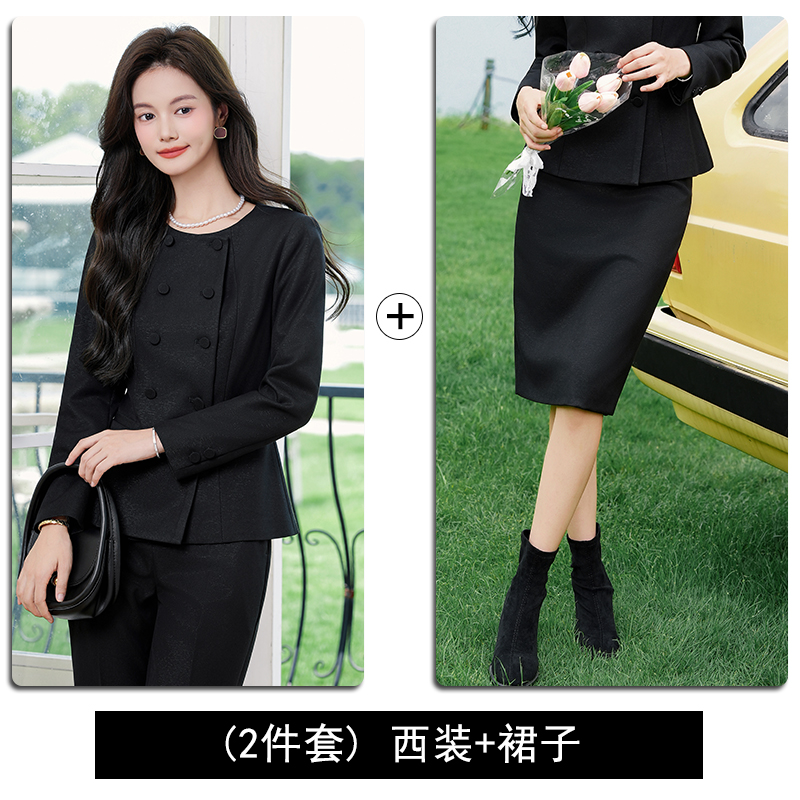 Mingyuan Xiaoxiangfeng Double breasted Short Coat for Women 2025 Early Autumn New Fashion Korean Style Goddess Style Two Piece Set Mingyuan Xiaoxiangfeng Double breasted Short Coat for Women 2025 Early Autumn New Fashion Korean Style Goddess Style Two Piece Set