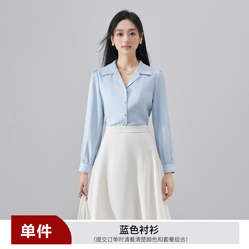 Fashionable Western style collar shirt for women in autumn 2025, new fashionable temperament OL casual versatile commuting long sleeved shirt Fashionable Western style collar shirt for women in autumn 2025, new fashionable temperament OL casual versatile commuting long sleeved shirt