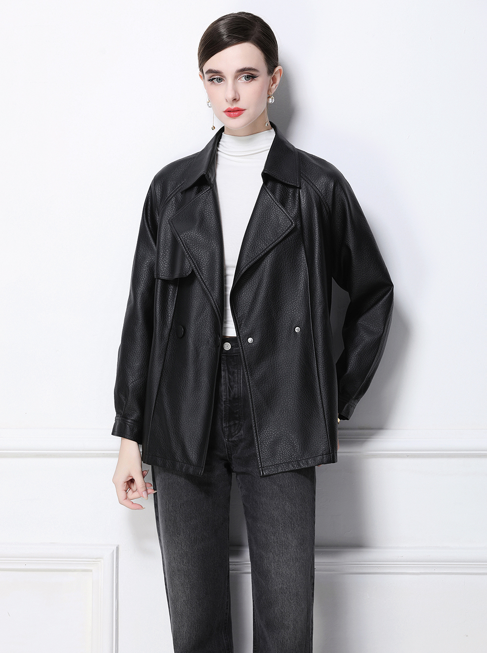 Real shot European station retro matte PU leather punk leather jacket 906 Real shot European station retro matte PU leather punk leather jacket 906