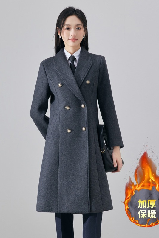 Woolen coat for women's autumn and winter 2025 new fashion style goddess style commuting mid length professional jacket Woolen coat for women's autumn and winter 2025 new fashion style goddess style commuting mid length professional jacket