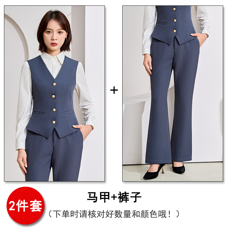 Professional work clothes V-neck vest set for women in autumn 2025, slim fit and slimming commuting formal wear, single breasted vest Professional work clothes V-neck vest set for women in autumn 2025, slim fit and slimming commuting formal wear, single breasted vest