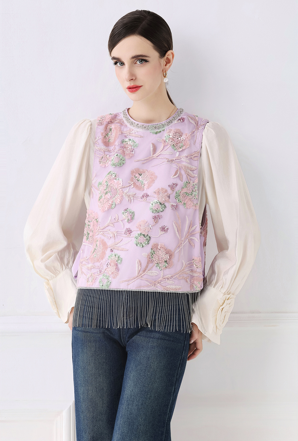 New Chinese style heavy industry embroidery versatile vest 908 New Chinese style heavy industry embroidery versatile vest 908