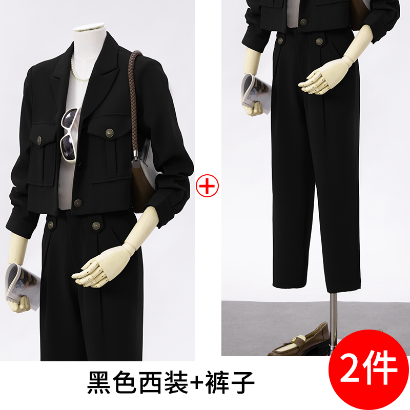 2025 autumn short suit set, women's unique design, niche temperament, goddess style commuting professional work clothes 2025 autumn short suit set, women's unique design, niche temperament, goddess style commuting professional work clothes